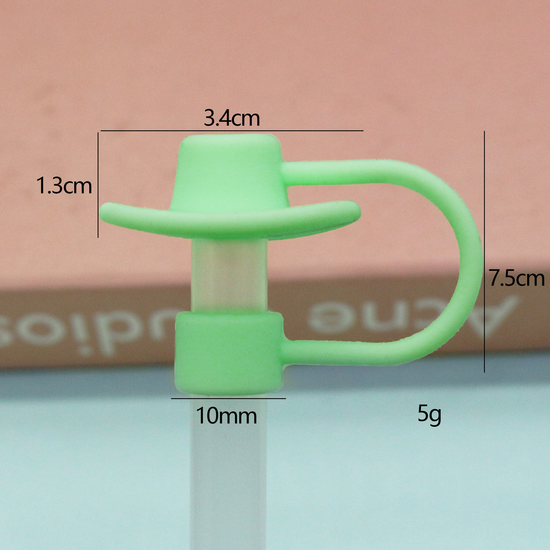 Sombrero vaquero verde claro de silicona de 10 mm