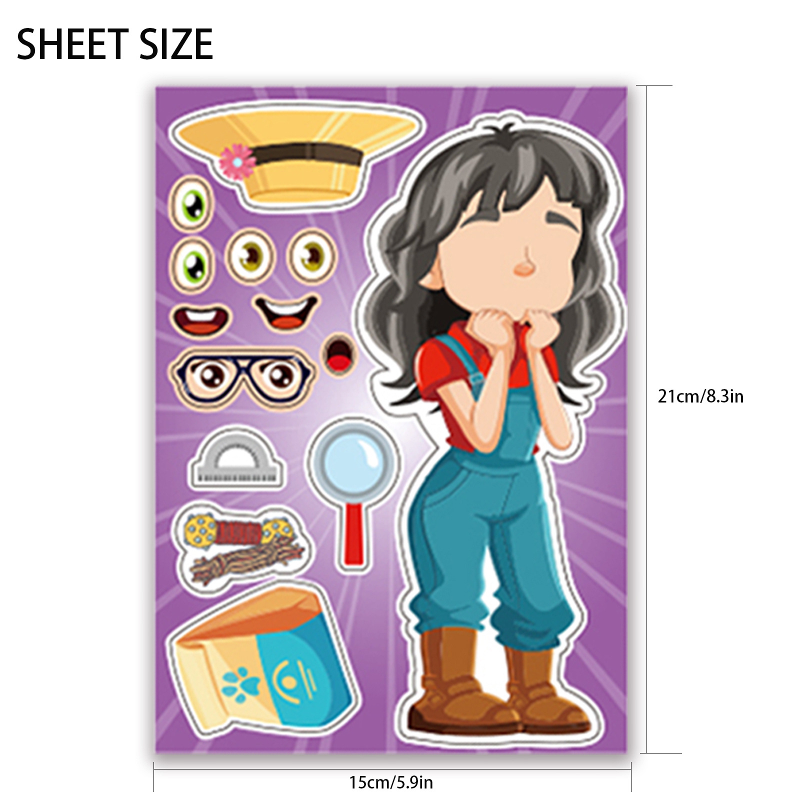 Etiqueta engomada de bricolaje de perrito ladrado Etiqueta de regalo de juguete para niños Etiqueta engomada creativa