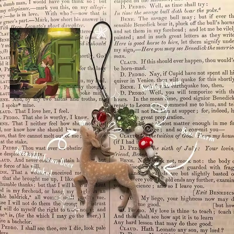 Korean-Style Flocked Deer Pendant ~ Flocked Animal Flower Beaded Keychain Personalized Niche Bag Chain Guka Wholesale Korean-Style Flocked Deer Pendant ~ Flocked Animal Flower Beaded Keychain Personalized Niche Bag Chain Guka Wholesale
