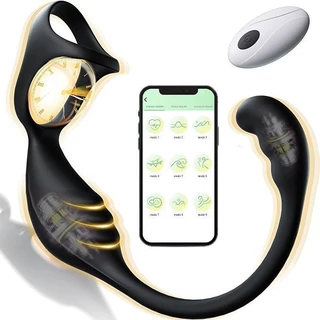 跨境APP遥控强森三代前列腺高潮按摩自慰器三环锁精后庭肛塞情趣