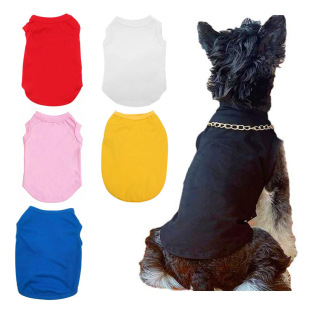 Cross-Border Thin Cotton Pure Color Pet Vest Dog Vest Dog Vest Summer Pet Dog Clothes