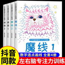 抖音同款】魔线专注力训练左右脑开发思维训练书迷宫书籍幼儿园高