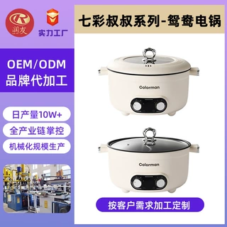 哇噢定制 大容量双味鸳鸯锅分区控温家庭聚餐多用一体不粘电火锅