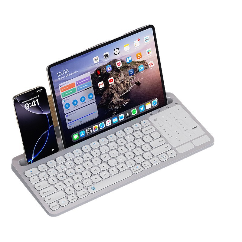 Large Card Slot Wireless Bluetooth Keyboard Touch Integrated Wireless Keyboard Stable Base Can Hold Mobile Phones and Large Tablets Large Card Slot Wireless Bluetooth Keyboard Touch Integrated Wireless Keyboard Stable Base Can Hold Mobile Phones and Large Tablets