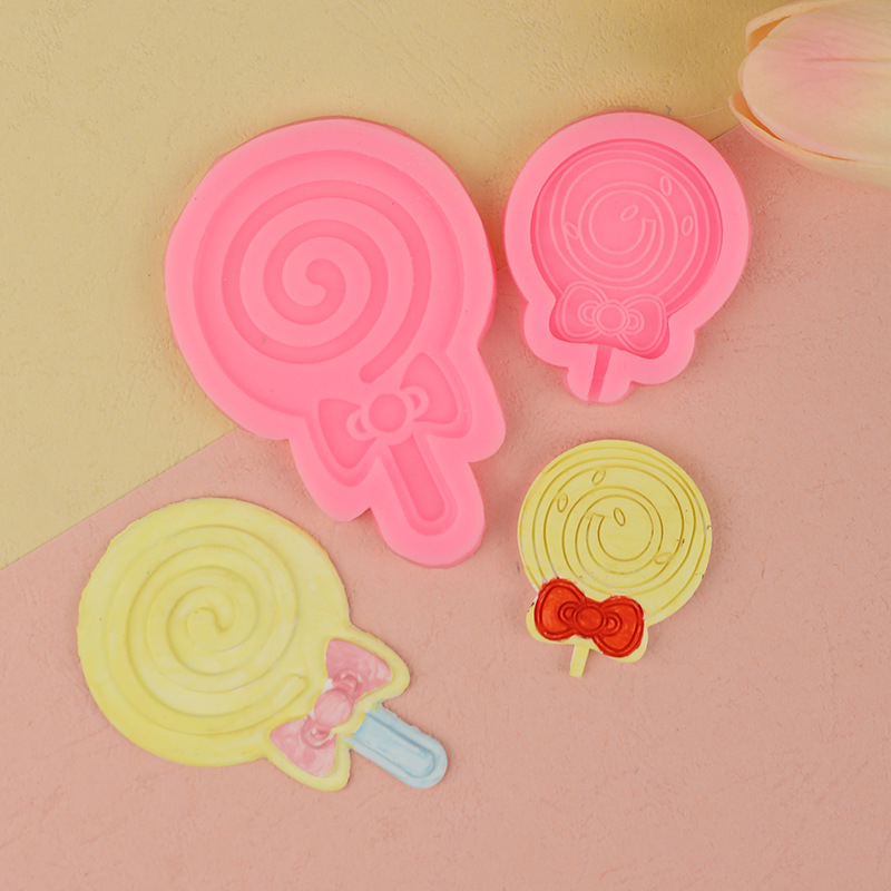 Grande y pequeño Lollipop silicona fondant cake molde para hornear DIY chocolate aromaterapia yeso decoración Accesorios