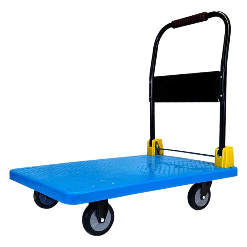 Пластиковая тележка-платформа для перевозки грузов, складная бесшумная тележка, тележка для инструментов, ручная тележка, прицеп для погрузки и разгрузки.