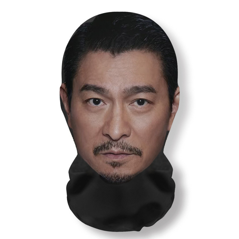 新款3D仿真人明星人脸装扮头套派对装饰面罩明星全脸搞笑网纱头套|undefined