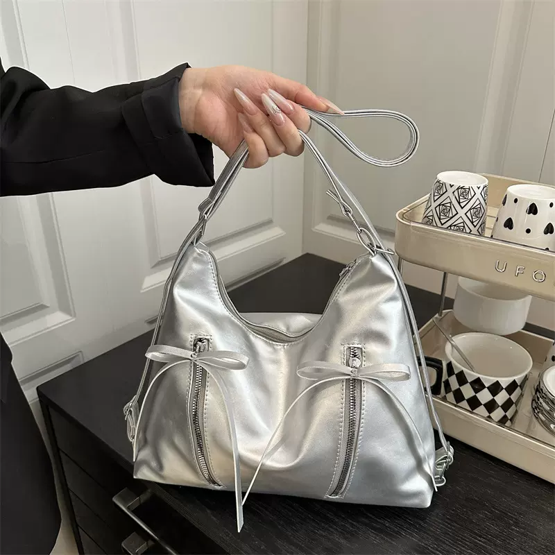 2024新款蝴蝶结双肩包包女士时尚韩国托特包休闲大容量单肩包