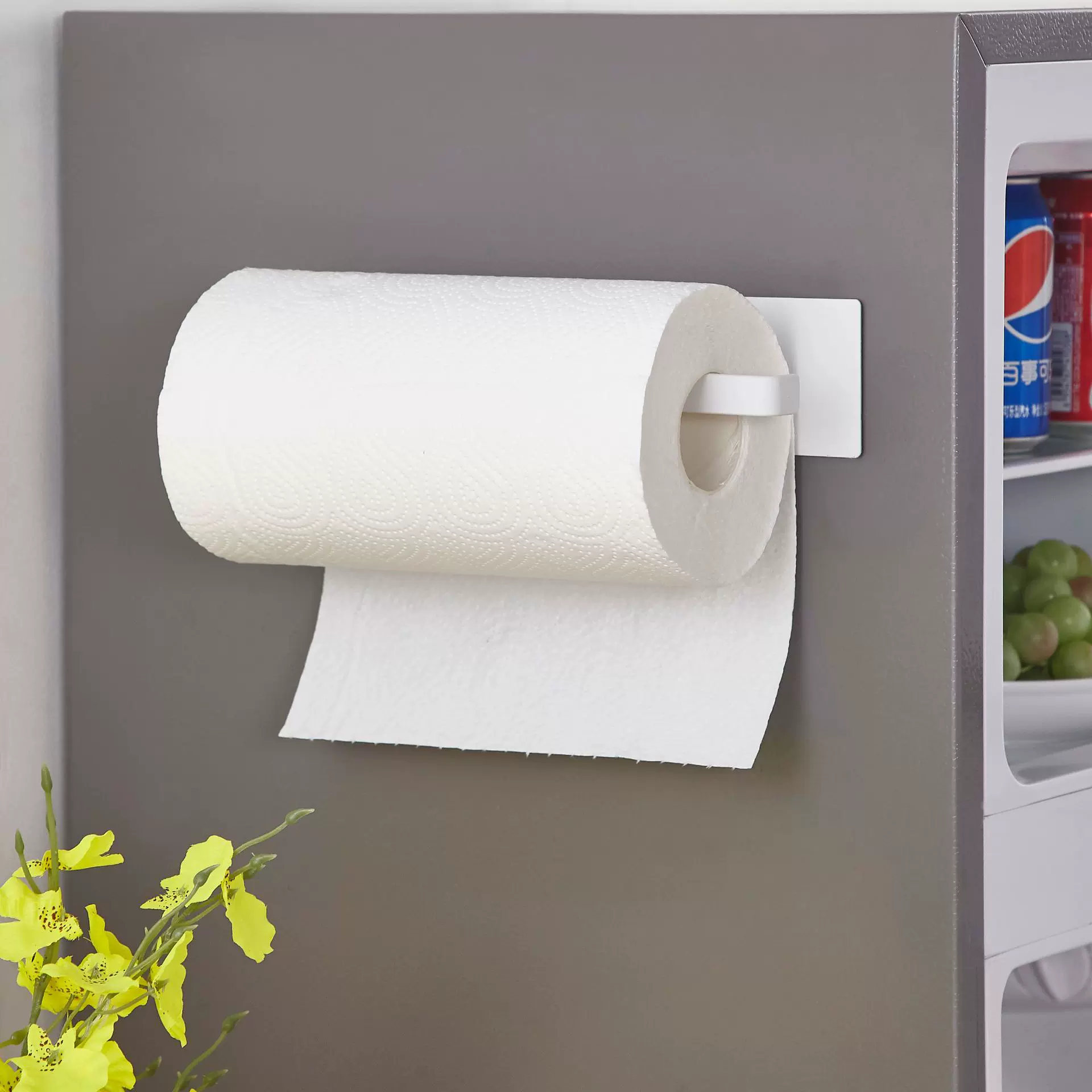 磁吸免打孔厨房卷纸毛巾抹布置物架多用途收纳架酒店卫生间纸巾架