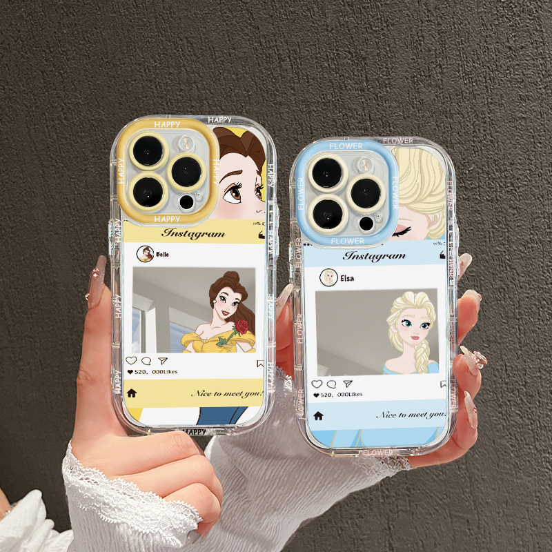 Princess Elsa Is Suitable for Apple 17 Pro Max Phone Case, iPhone 15 Plus Mirror Cream 14/13 Cartoon Princess Elsa Is Suitable for Apple 17 Pro Max Phone Case, iPhone 15 Plus Mirror Cream 14/13 Cartoon