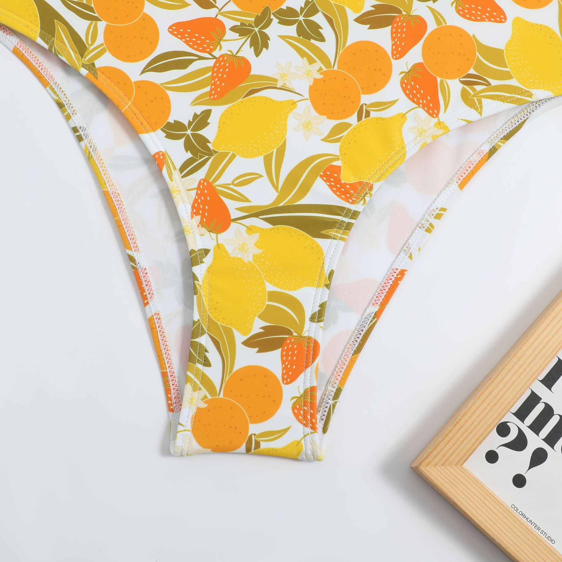 Swimsuit neckline detail