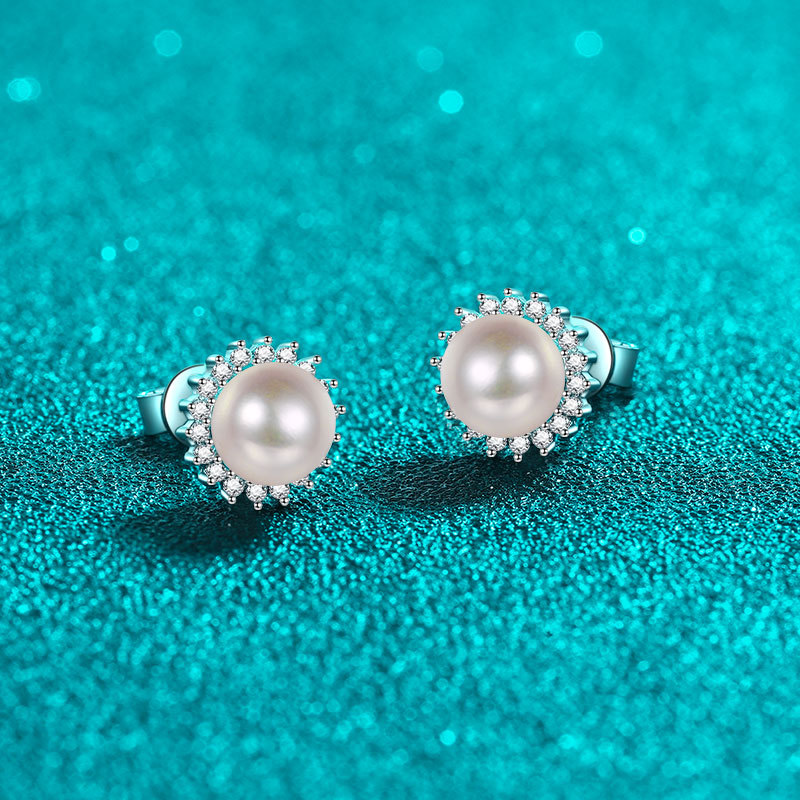 Orecchini a cerchio girasole in argento sterling con moissanite_voghion.com