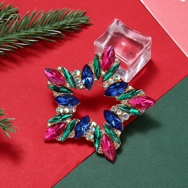 다색 크리스탈 오각형