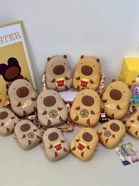 Capybara Silicone Bag for Girls and Children, Crossbody Coin Purse, Capybara Phone Bag, Storage Crossbody Bag