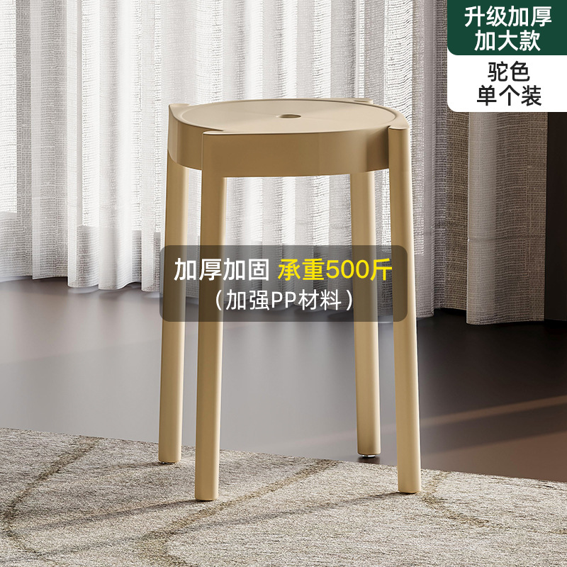 Taburete de plástico engrosada hogar apilable comedor silla repuesto mesa de comedor taburete moderno simple Banco alto taburete de plástico taburete redondo