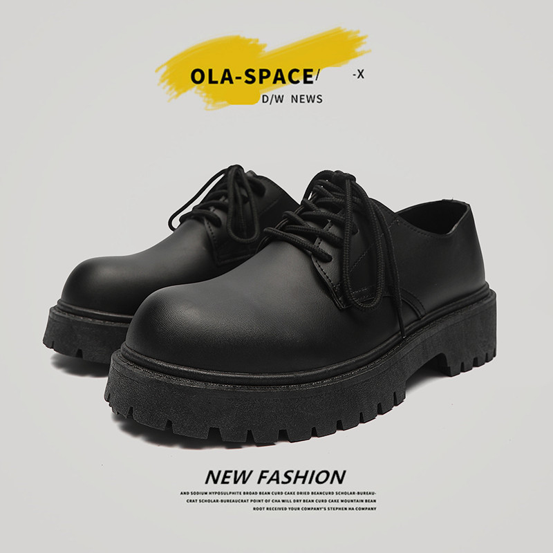 Japanese casual trend black exclusive shoes English style platform