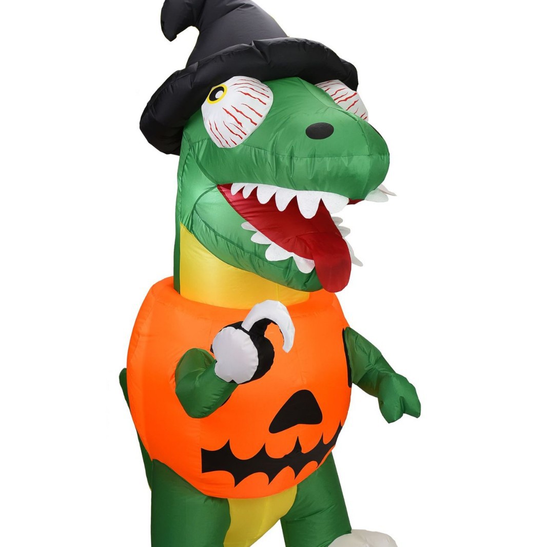 1,8 m modelo inflable de Halloween dinosaurio calabaza modelo inflable incorporado luz LED de Halloween patio decoración adornos