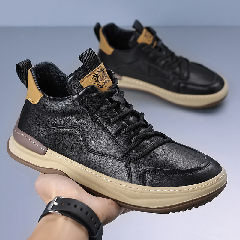 Zapatos de cuero para hombres de cuero de alta altura, zapatos casuales de cuero para hombres, diseño de nicho, zapatos de mango de moda, zapatos para hombres