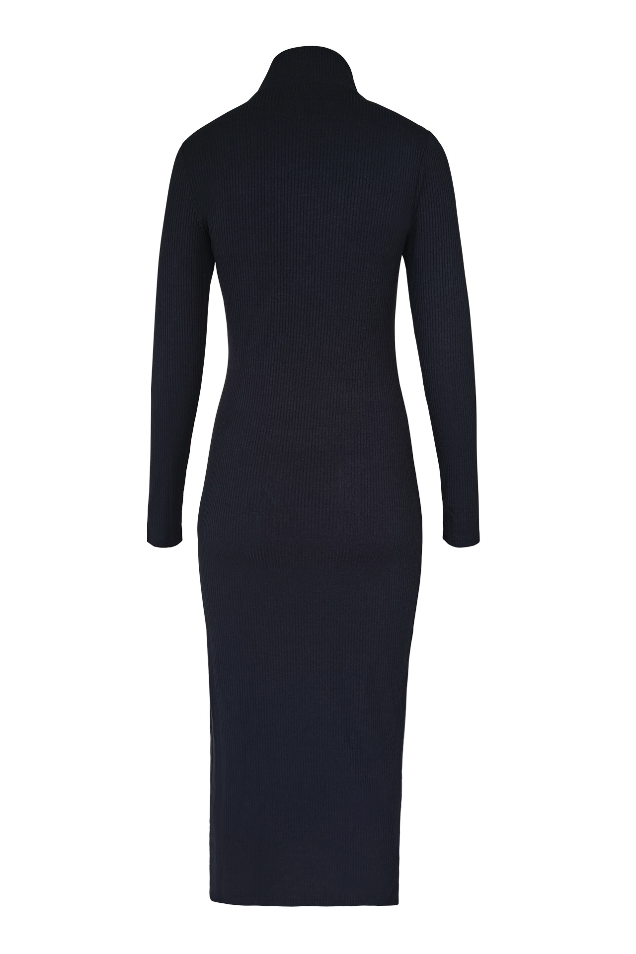 Solid Side Slit Sexy Long Sleeve Stretch Fit Knit Dress Supplier SD182876