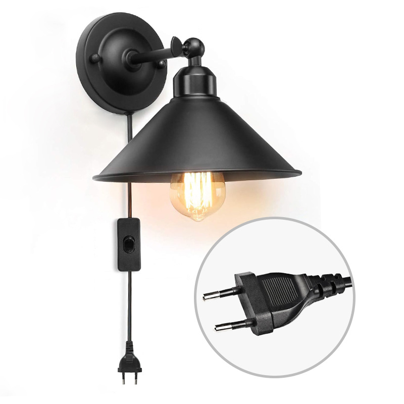 Explosión transfronteriza Zhongshan suministra lámpara de pared de hierro forjado simple estilo retro dormitorio corredor café lámpara de pared