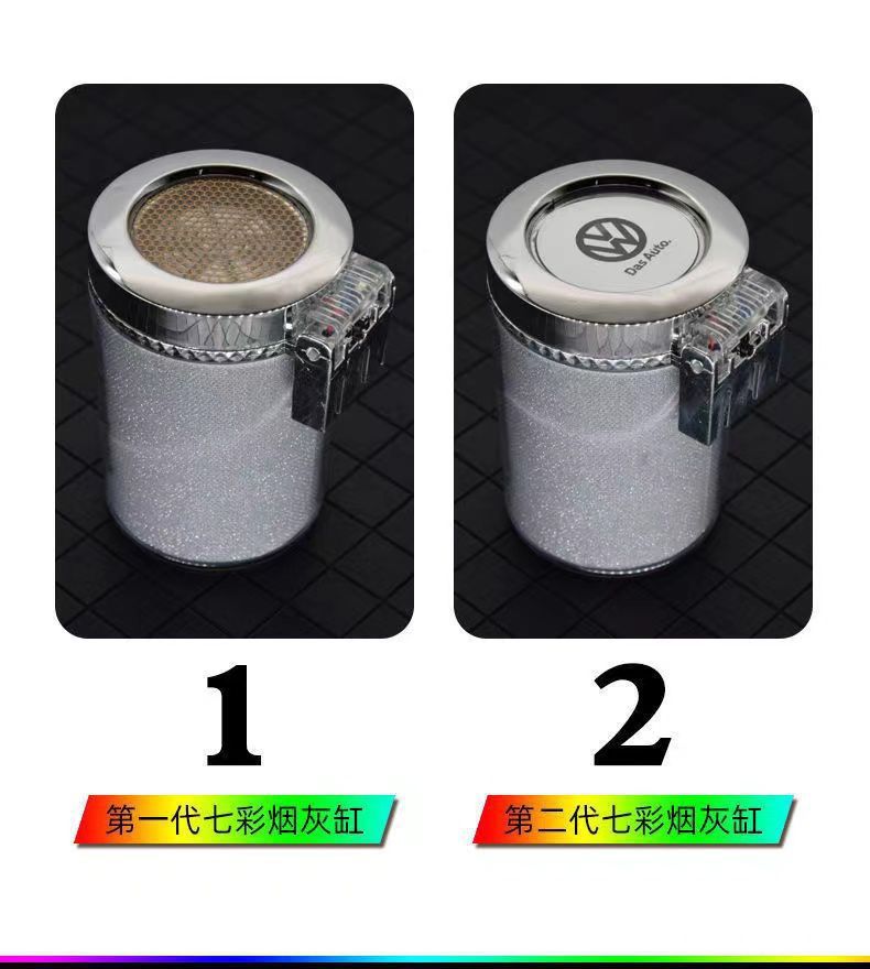 Car-mounted hanging ashtray, personalized and creative, popular online, with a lid and LED light, for use in cars