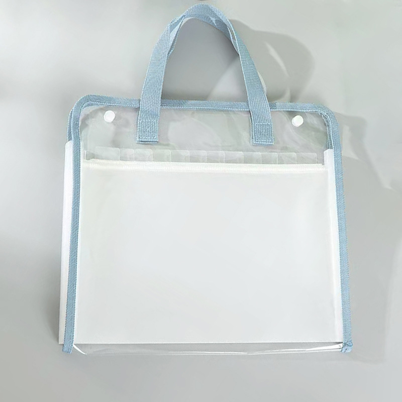 A4 carpeta de bolsa de papel de prueba transparente 13 capa de gran capacidad paquete de órgano impermeable de PVC bolsa de almacenamiento de datos de papel de prueba de estudiantes