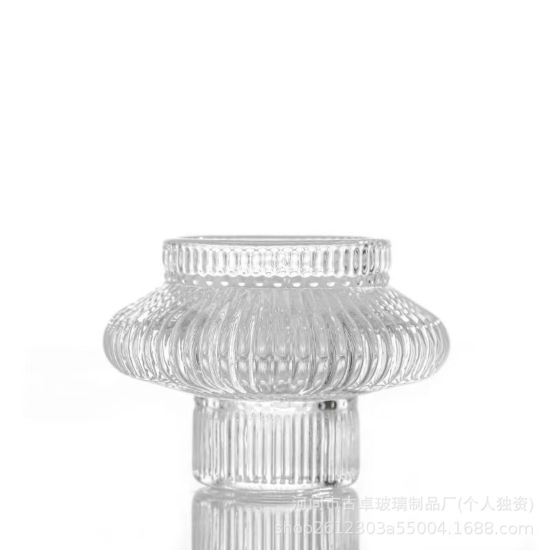 Linterna europea doble uso vidrio de cristal candelabros fotos mesa de comedor decoración romántica candelabros de banano fábrica al por mayor