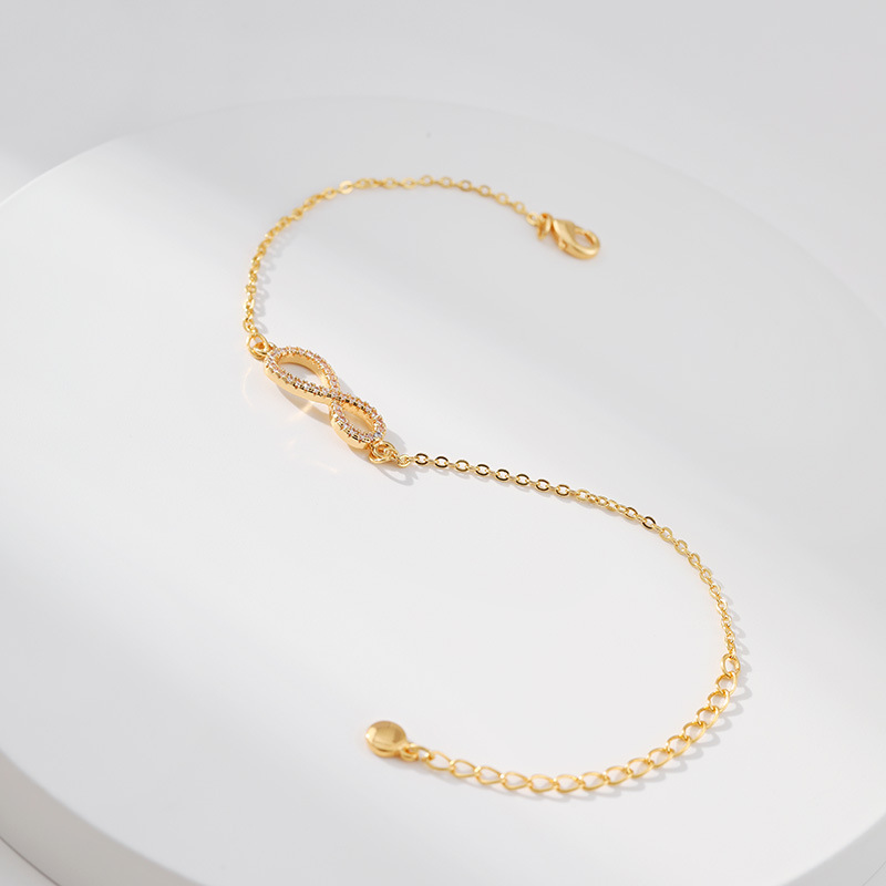 Simple Style Bow Knot Copper Plating Zircon Bracelets 1 Piece