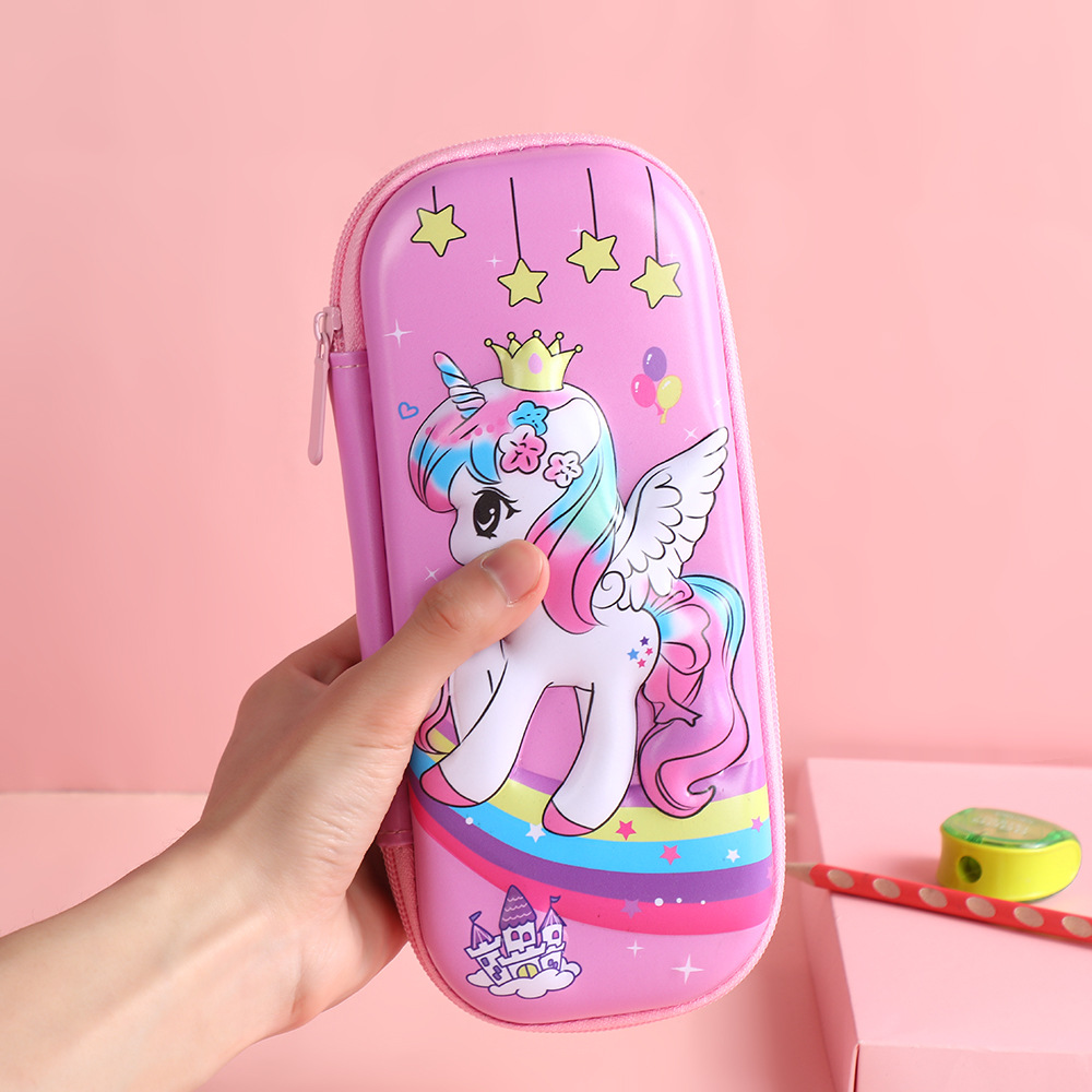 Caja de papelería de dibujos animados, niños lindos, estudiantes, niños y niñas, bolsa de papelería, caja de lápices de gran capacidad, bolsa de lápices tridimensional al por mayor