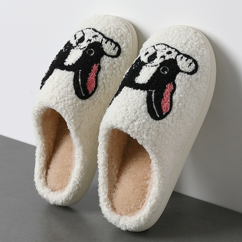 Winter Cartoon Cotton Slippers for Women New Couple Home Indoor Cute Warm Plush Wear-Resistant Cotton Shoes for Men Wholesale