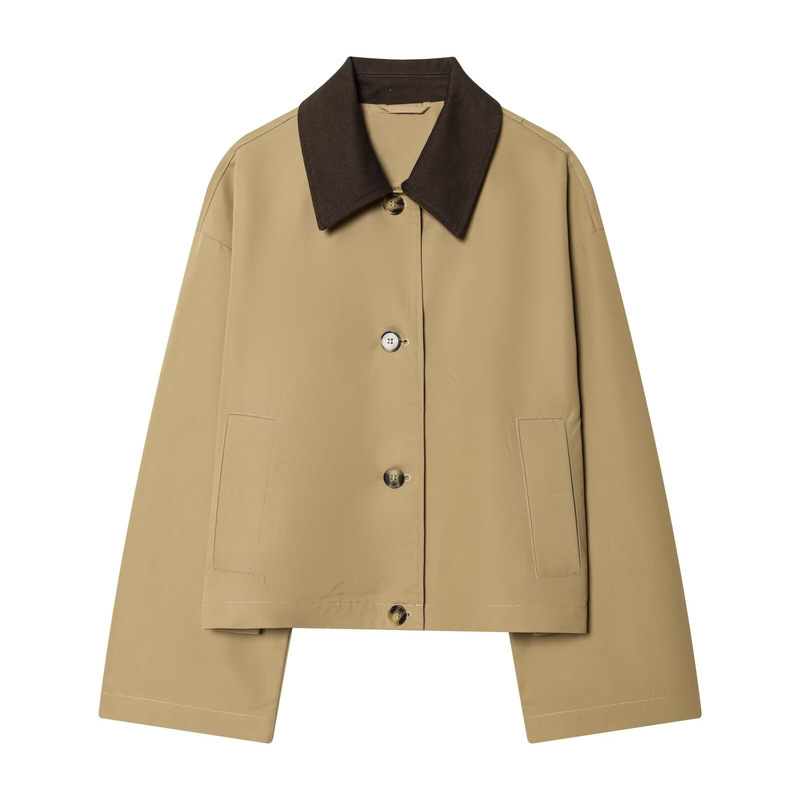 Wholesale 2026 new women's fashion color-block collar short trench coat + utility style mini skirt with belt B1-13812 Wholesale 2026 new women's fashion color-block collar short trench coat + utility style mini skirt with belt B1-13812