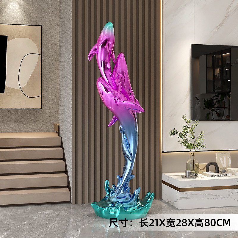 Art de escultura de ballenas de lujo ligero gran lámpara de piso artesanía decoración para el hogar decoración sala de estar TV gabinete junto al sofá