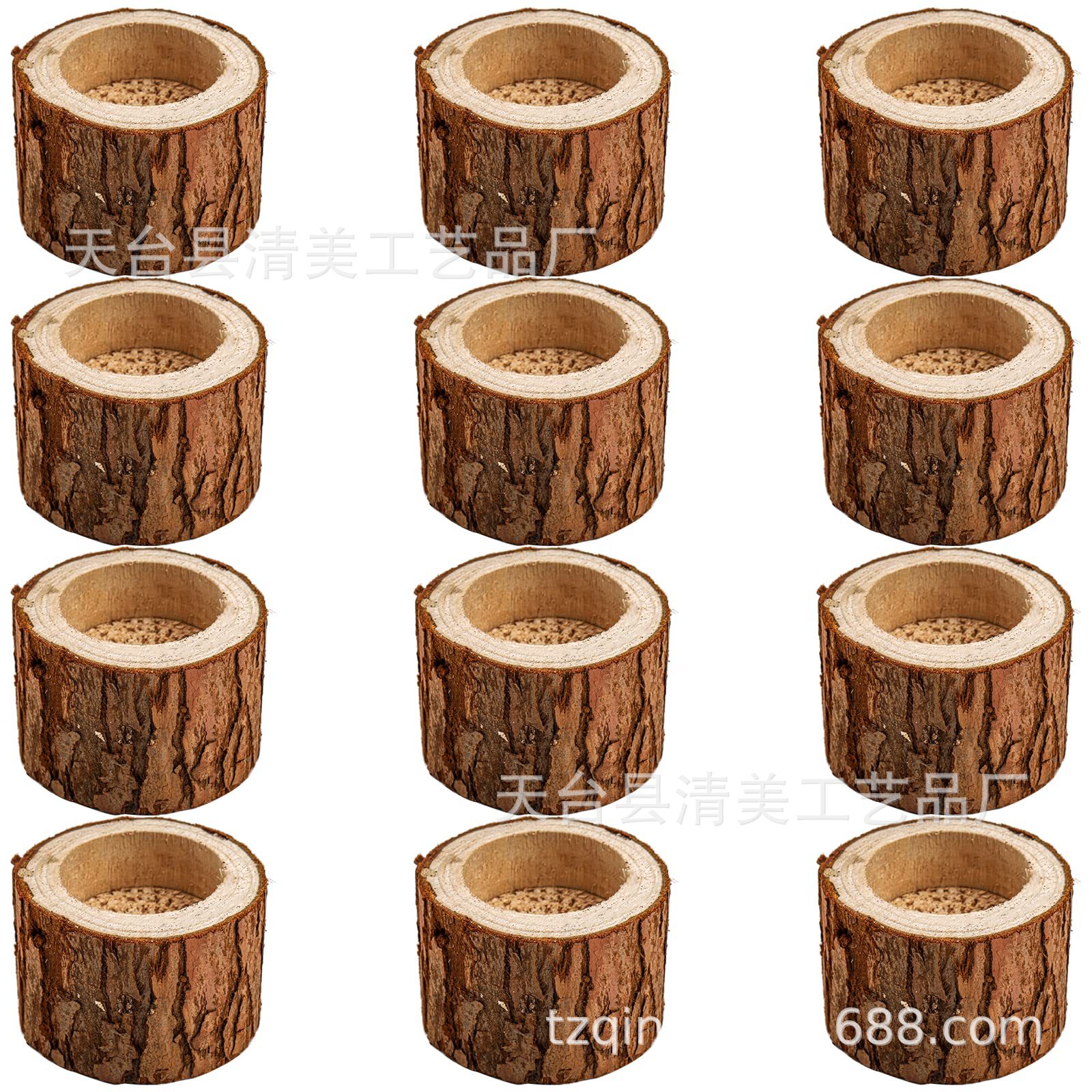 Sostenedor de vela de madera decoración del Festival de la boda decoración del hogar Decoración del partido del Día de San Valentín suculento olla corteza pila de madera