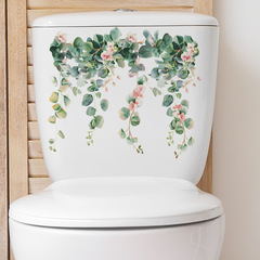 外貿熱帶綠植花朵葉子馬桶貼浴室衛生間家居裝飾牆貼畫貼紙批發