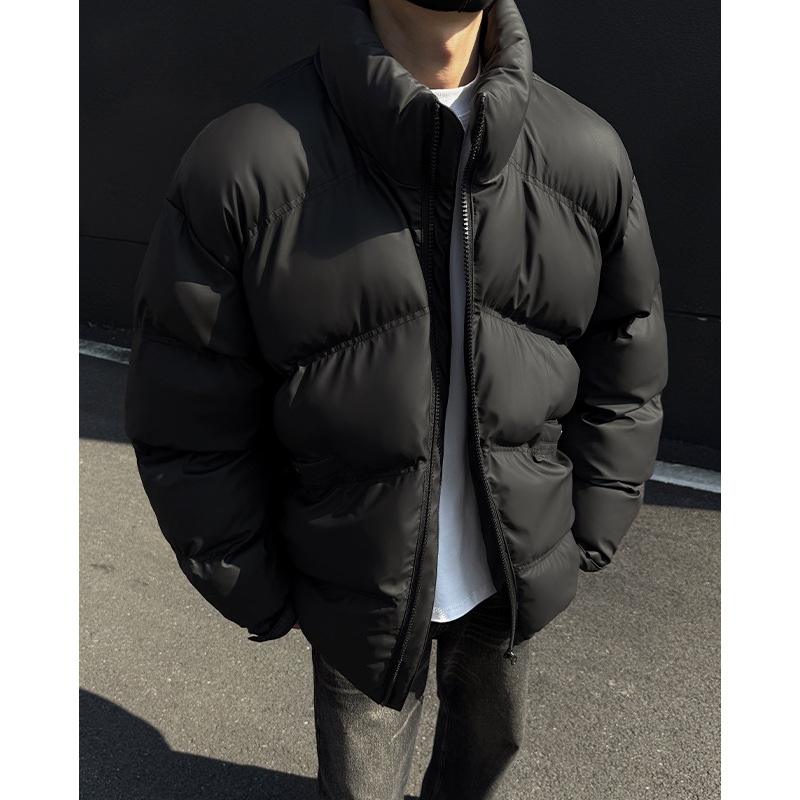 冬季新款男士立领棉服中性加厚PU皮短款棉衣男女大码外套高级感