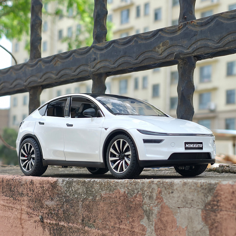 Jianyuan 1/24 electric car Y alloy car model, pull-back sound and light simulation off-road vehicle, Tesla six-function Jianyuan 1/24 electric car Y alloy car model, pull-back sound and light simulation off-road vehicle, Tesla six-function