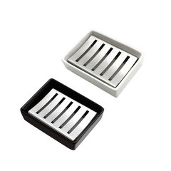 Soap Dish Ceramic No Water Storing Household Rectangular Simple Bathroom 304 Stainless Steel Filter Double Layer Soap Tray Drain