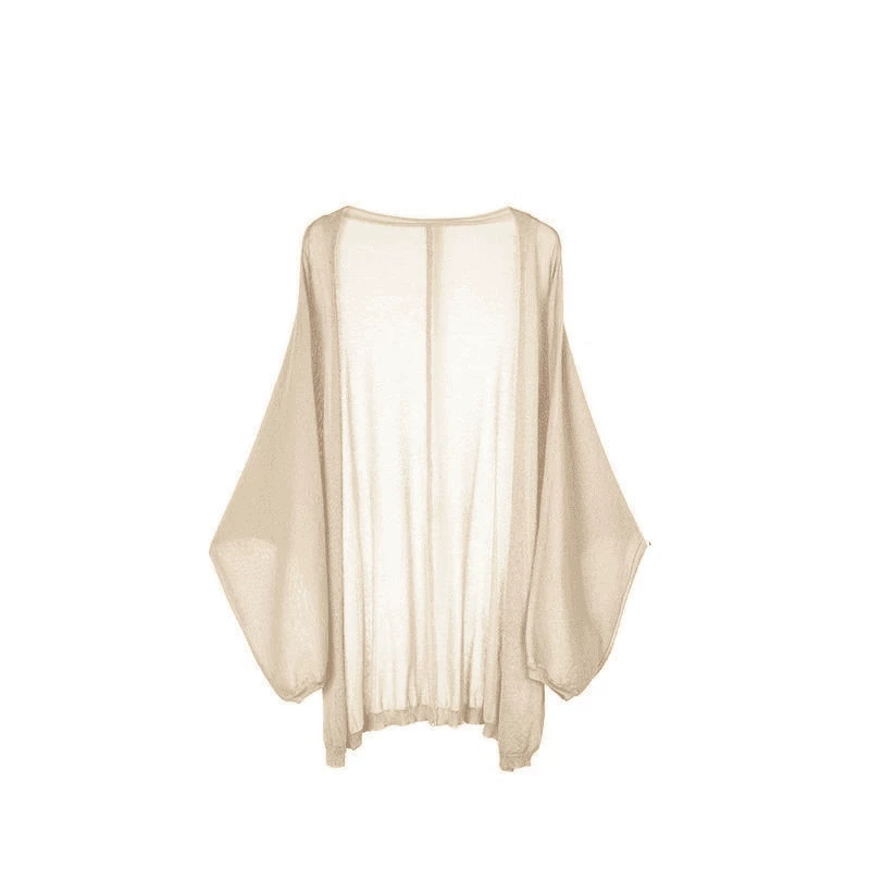 Лёгкий летний вязаный кардиган, plus-size (L–4XL), длинный рукав, защита от солнца