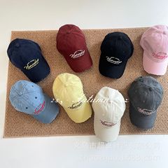 春秋品质水洗鸭舌帽美式刺绣简约百搭好带刺绣字母棒球帽儿童帽