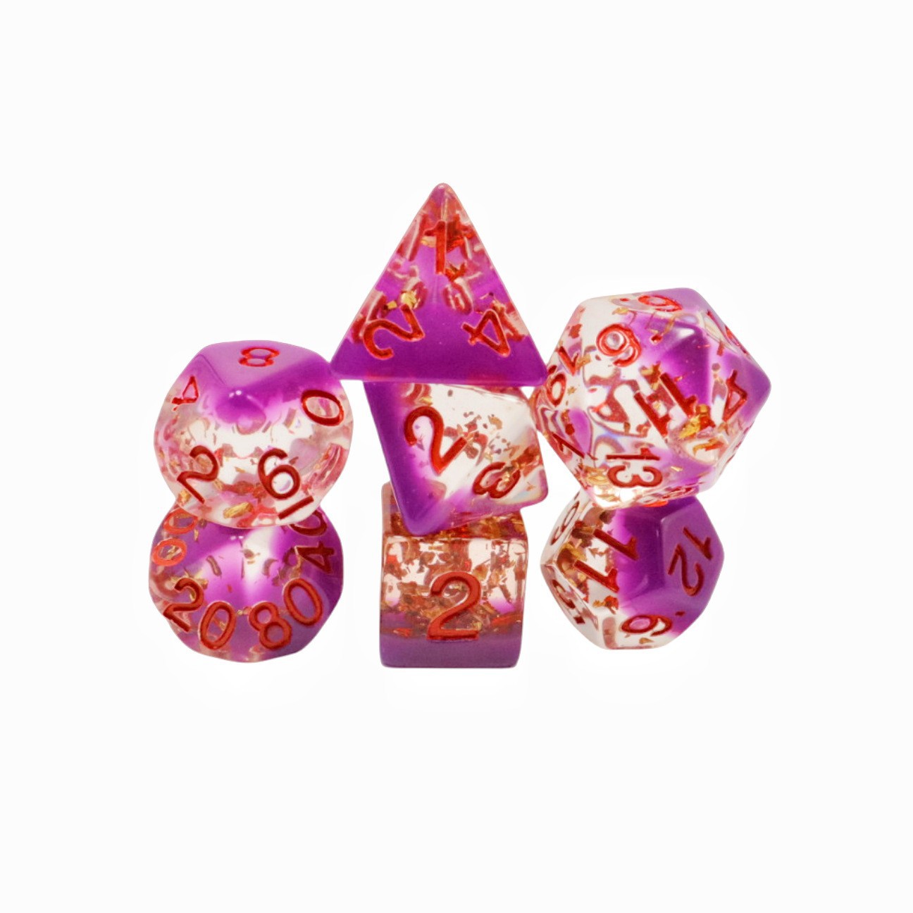 레드 글자가 새겨진 레진 투명 보라색 2색 드라이플라워