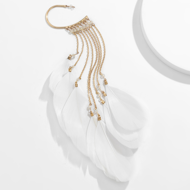 Bohemian Long Feather Tassel Earrings For Women Exaggerated Style_voghion.com