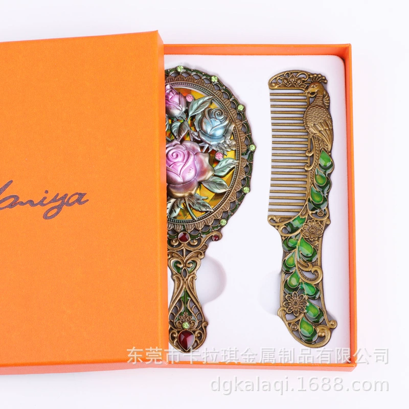 Handle, mirror, brush, small retro handheld commemorative set, Russia