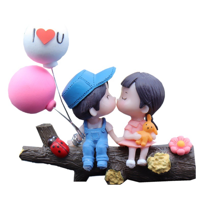 Nuevos adornos para coche 2025, consola central, linda rama de árbol, pareja, accesorios interiores para coche, pequeños adornos para coche, globos de confesión