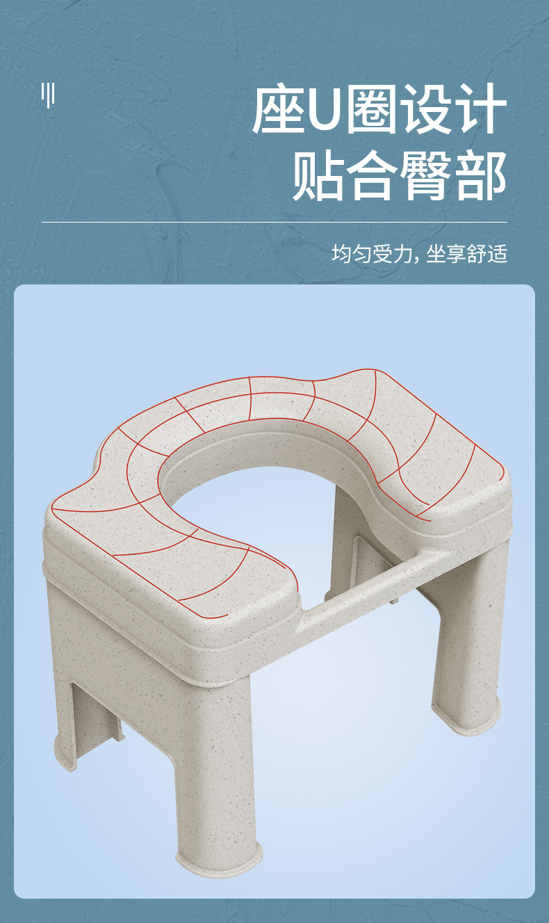Children's squat toilets and toilet bowls have been replaced with toilet chairs. Pregnant women use toilet stools. Anti-slip, simple and thickened toilet stools for the elderly undefined