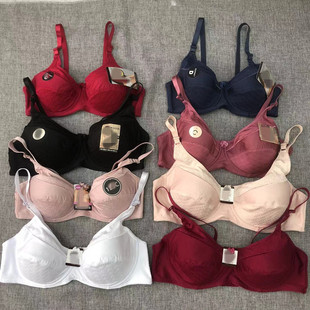 European and American plus size bra thin cotton cup plus fat bra with steel ring gathered big chest underwear women's foreign trade chubby girl bra