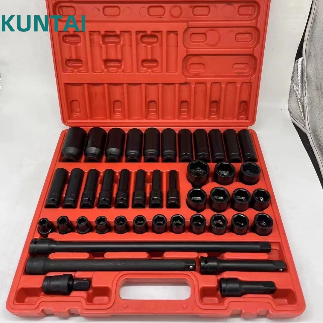 Juego de dados neumáticos 1/2” de 35 piezas, incluye vasos largos y cortos, kit profesional para herramientas neumáticas