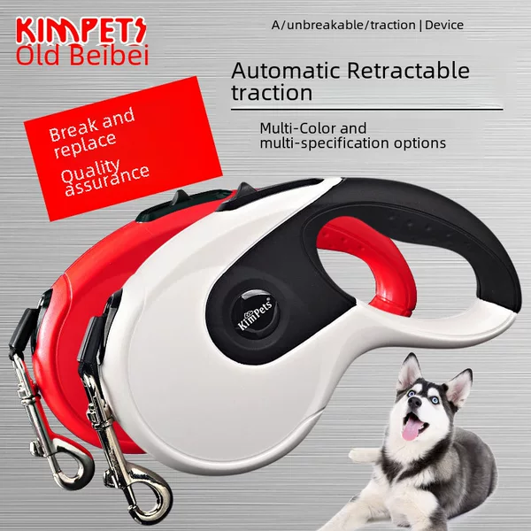 Cross-border 3/5/8 m Pet Automatic Telescopic Dog Traction Rope Telescopic Pet Products Reflective Dog Traction