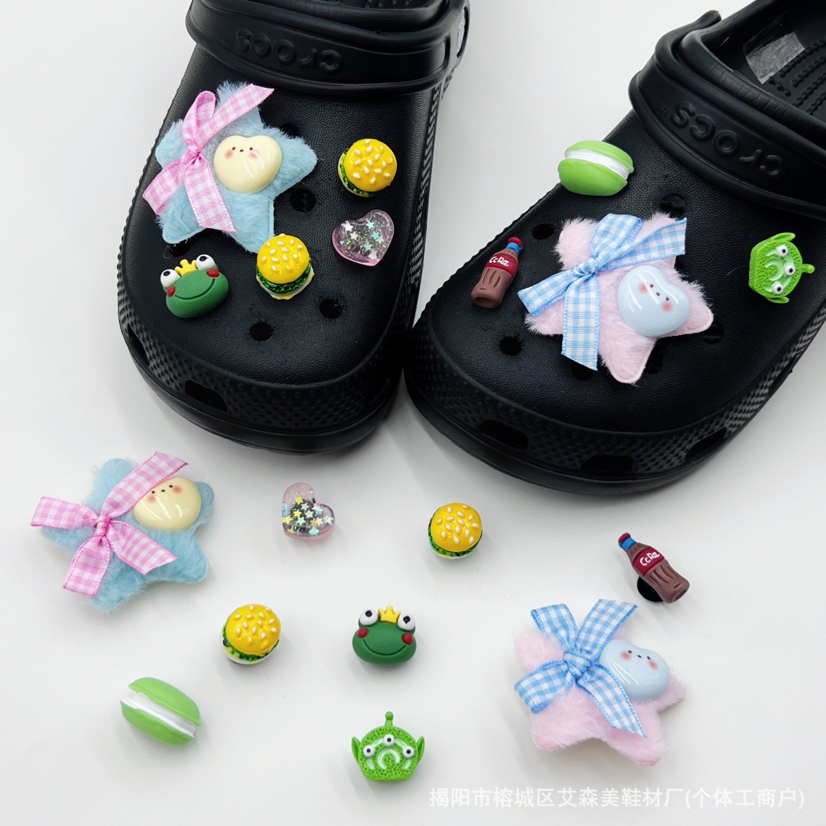 Estrellas plateadas ajuste agujero agujero perdido zapatos decorativos accesorios DIY extraíbles accesorios de flores hebillas de zapatos accesorios tridimensionales