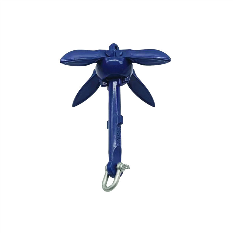 알루미늄 합금 블루 폴딩 앵커 세트 우산 앵커 요트 정지 앵커 카약 고무 보트 보트 앵커