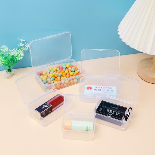 Square rectangular transparent plastic box parts accessories fishhook buttons jewelry dot diamond pearl packaging storage box